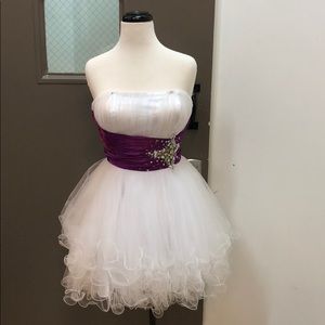 White & Purple Mini Tulles Party Dress Small